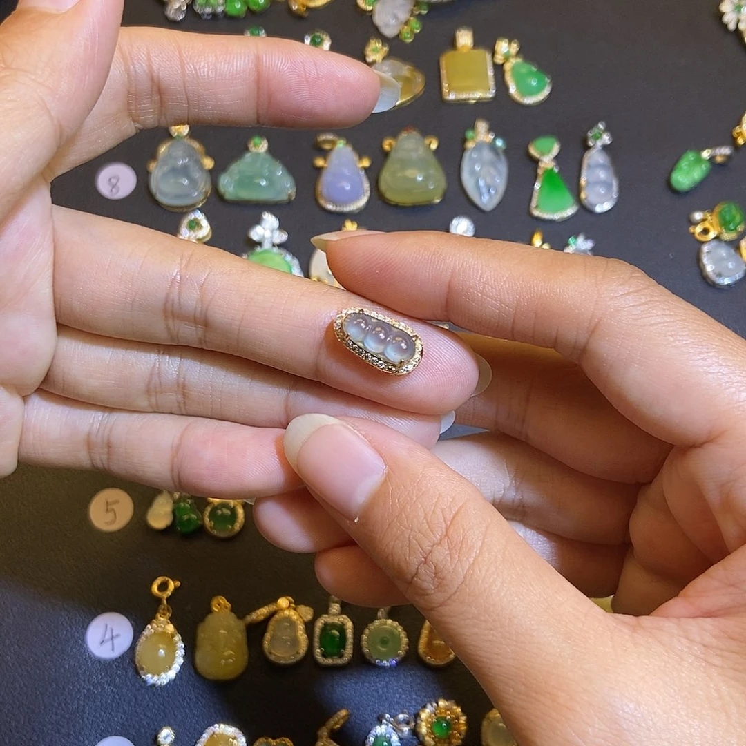 翡翠银S925镶嵌吊坠(不含链)