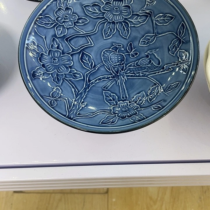 海外陶器深蓝小盘子