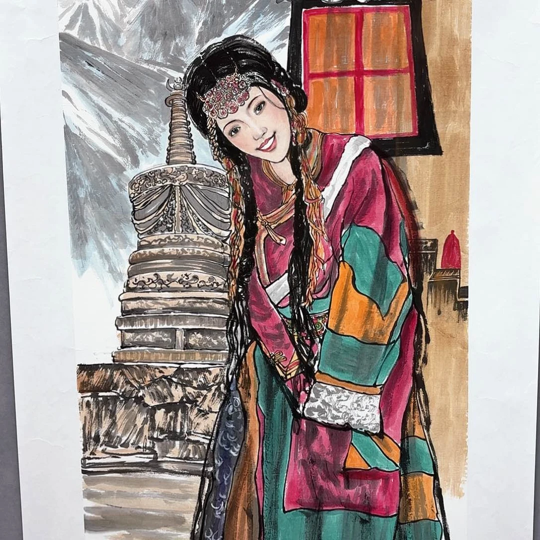 国画艺术家真人手绘