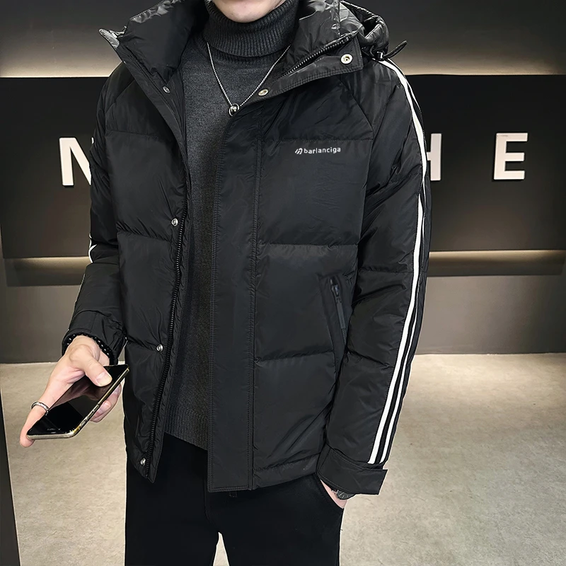 罗杰宾利羽绒服男冬季潮牌2025年新款连帽修身痞帅外套866695
