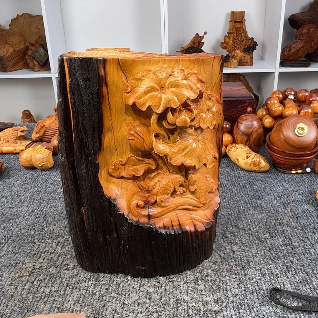 用***璃崖柏太行崖柏雷击木鱼鳞骨，大师河塘清趣