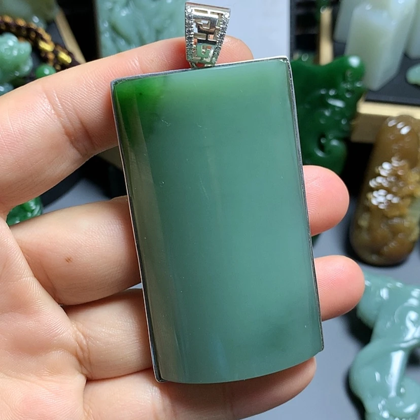 【闪购商品】银S925镶嵌和田玉挂件抖****r