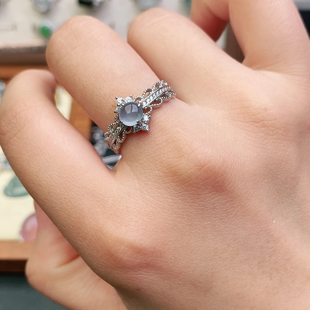 翡翠银S925镶嵌戒指