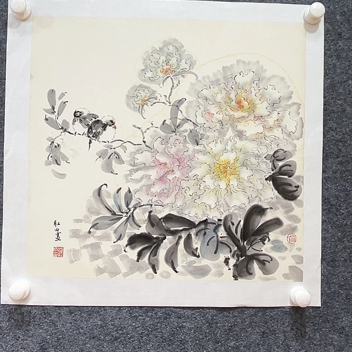 国画知鱼之乐纯手绘