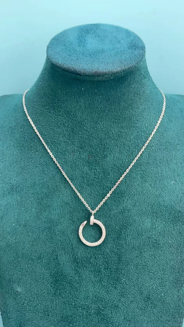 钉子套链半钻半素 铂金PT950 时尚款