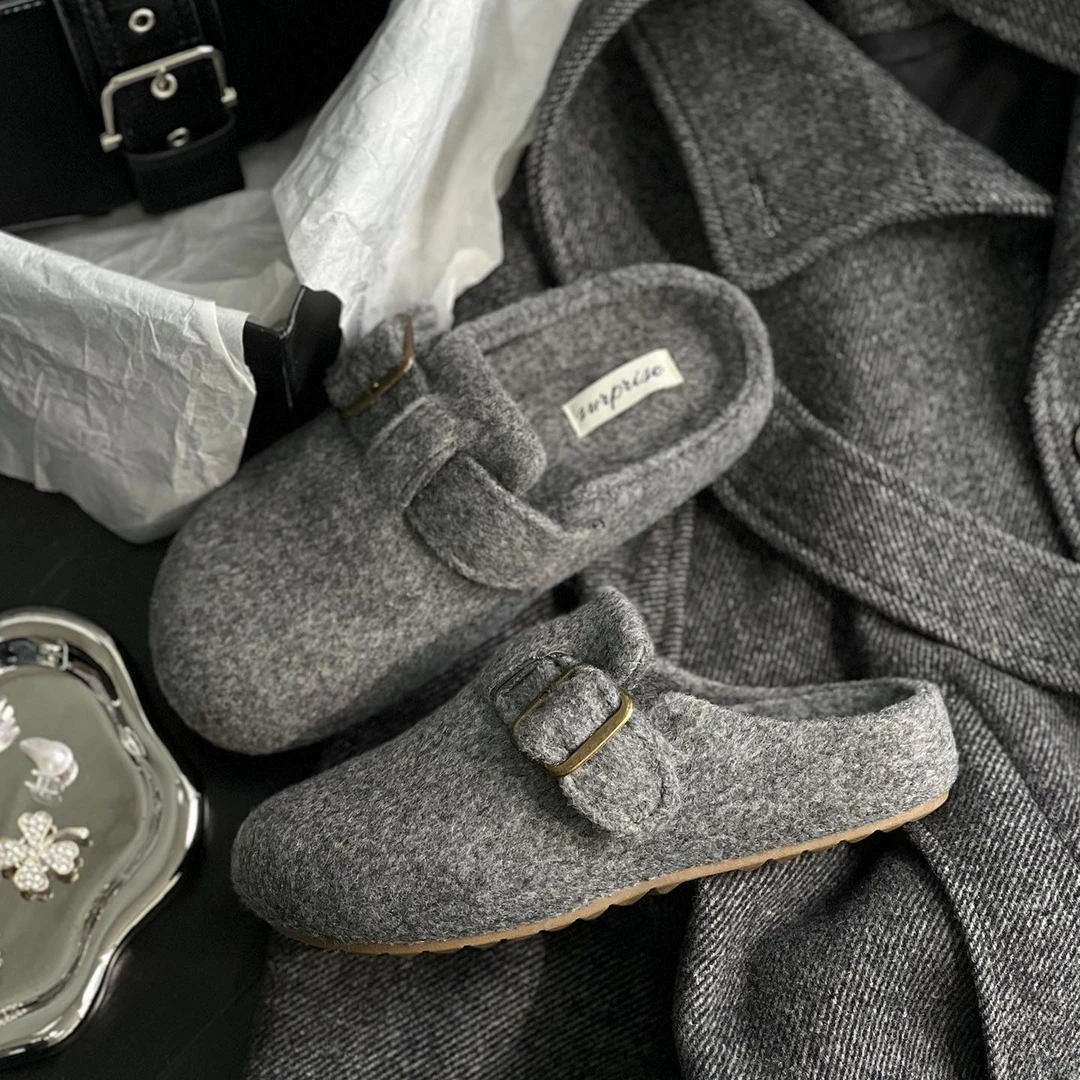 外穿百搭保暖棉拖鞋博肯软底加绒防滑秋冬ins情侣包头