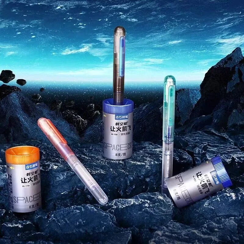 点石制笔7156让火箭飞时空舱钢笔EF细尖旋转墨囊太空舱练字用钢笔