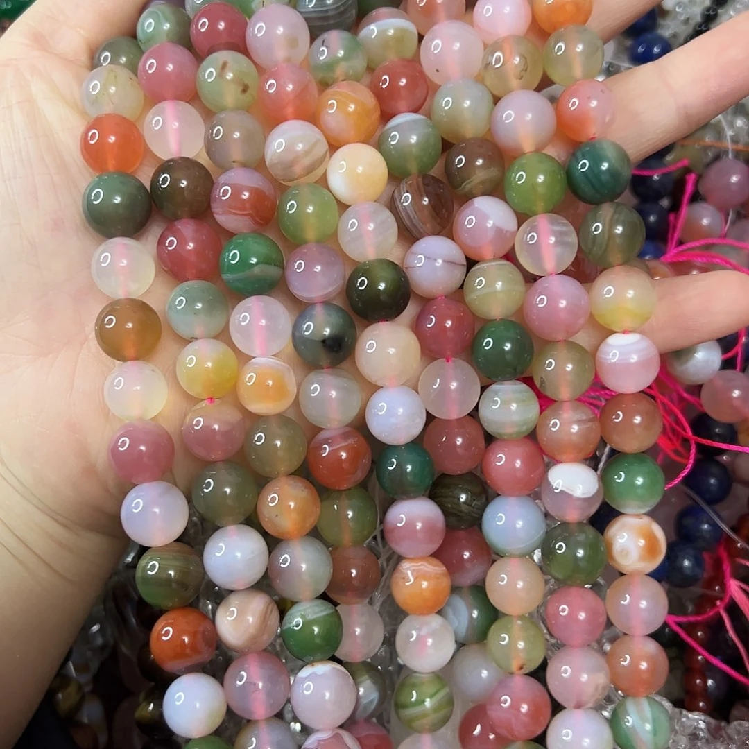 玛瑙/玉髓未镶嵌珠宝半成品，卡10盐源玛瑙一条