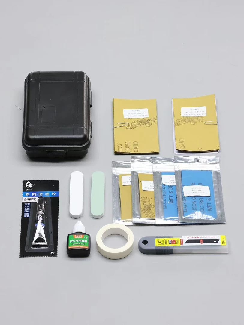 手工换皮头砂纸修理工具台球杆换皮头工具刀片砂纸胶水台球配件