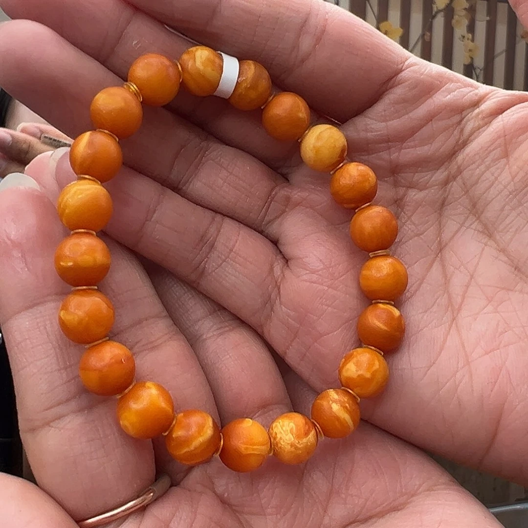 裸石蜜蜡未镶嵌小****记橘皮手串9mm