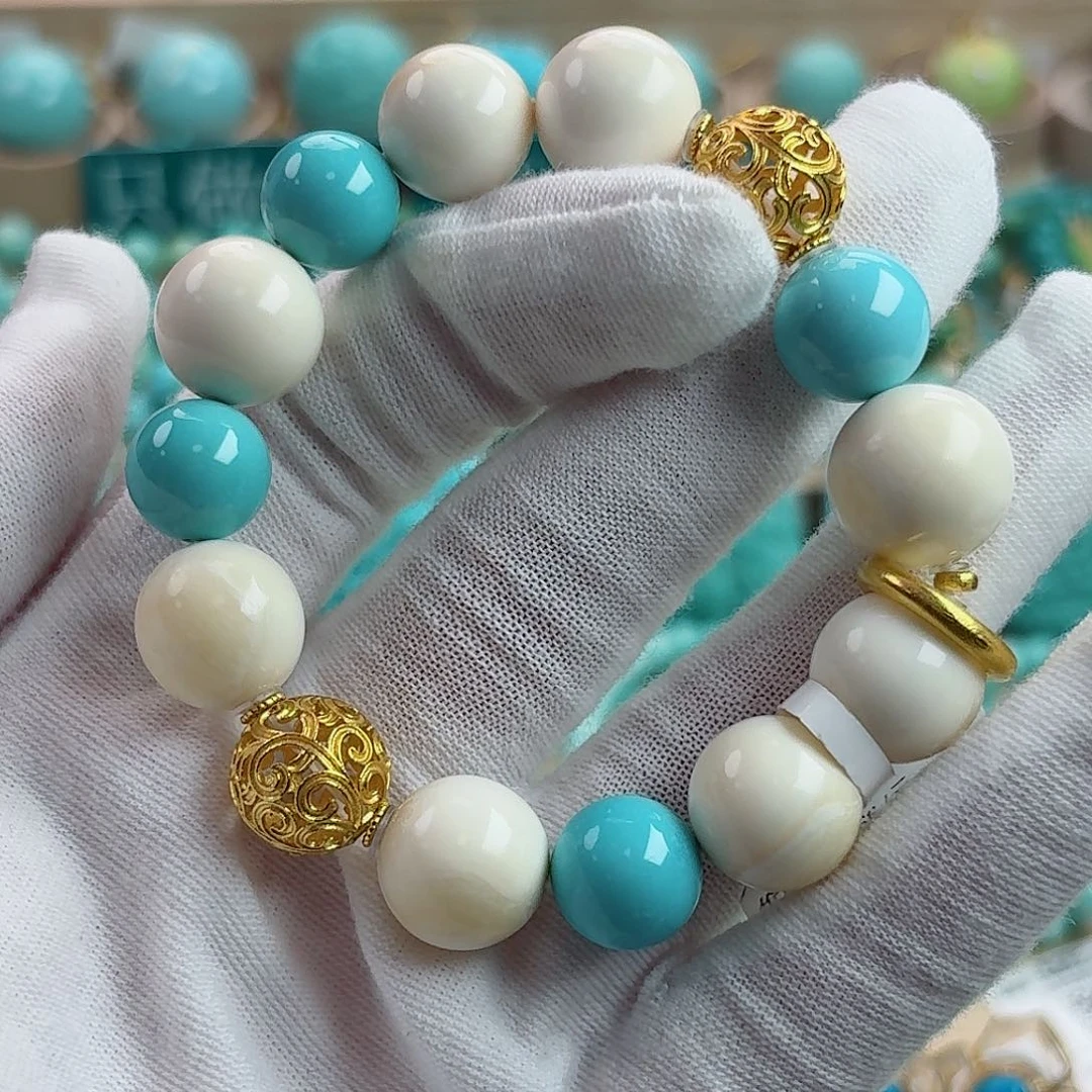 绿松石18K金镶嵌珠宝奇石