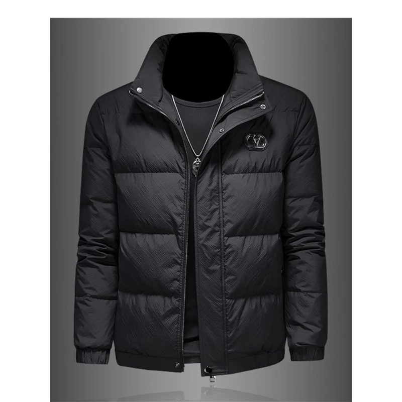 立领羽绒服男冬季潮牌欧洲站修身简约高端保暖青年防寒保暖外套男