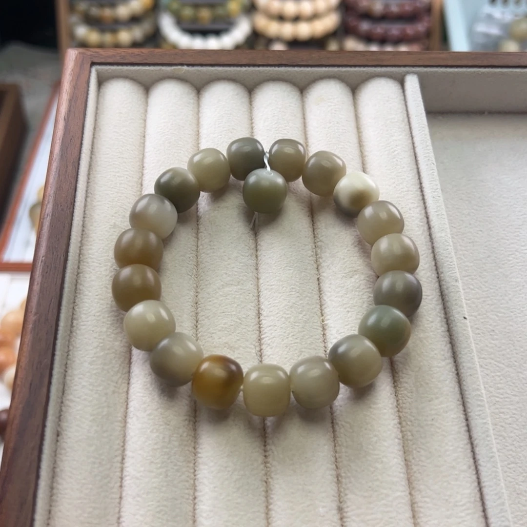 菩提根/象牙果手串卡12桶珠干磨全品