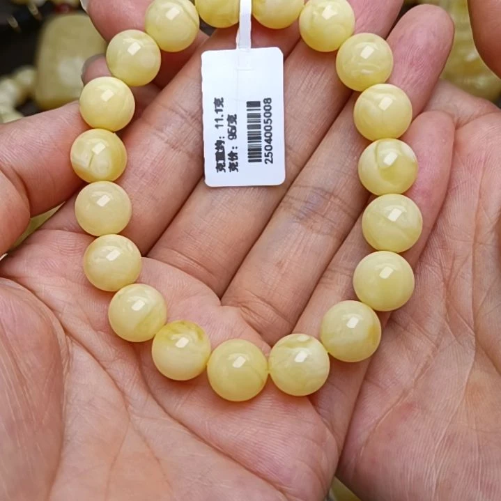 未镶嵌蜜蜡手串10+浓白蜡手串