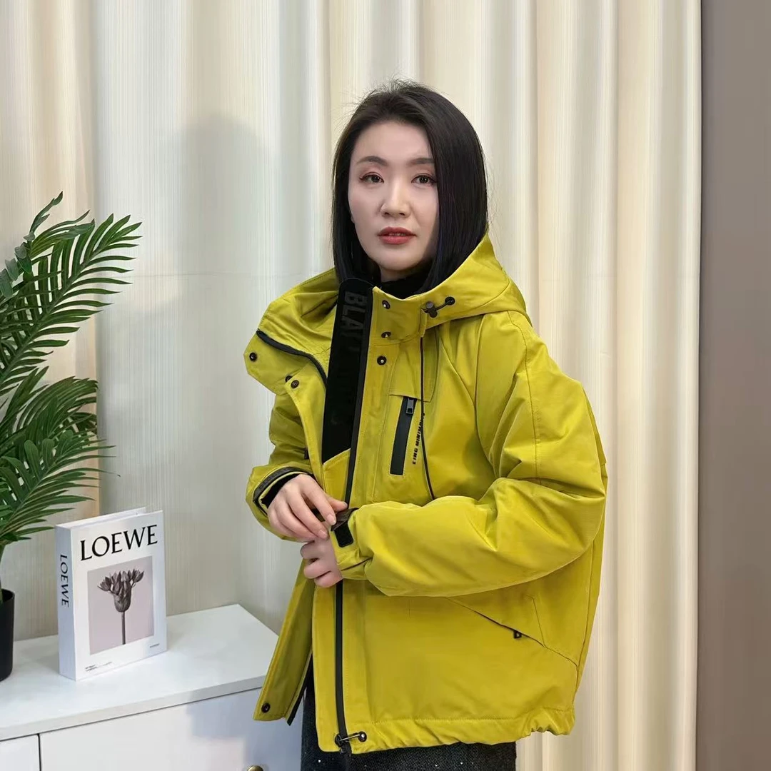 【二婷衣橱】25年新款字母短款洋气设计师款连帽薄棉宽松棉服2466