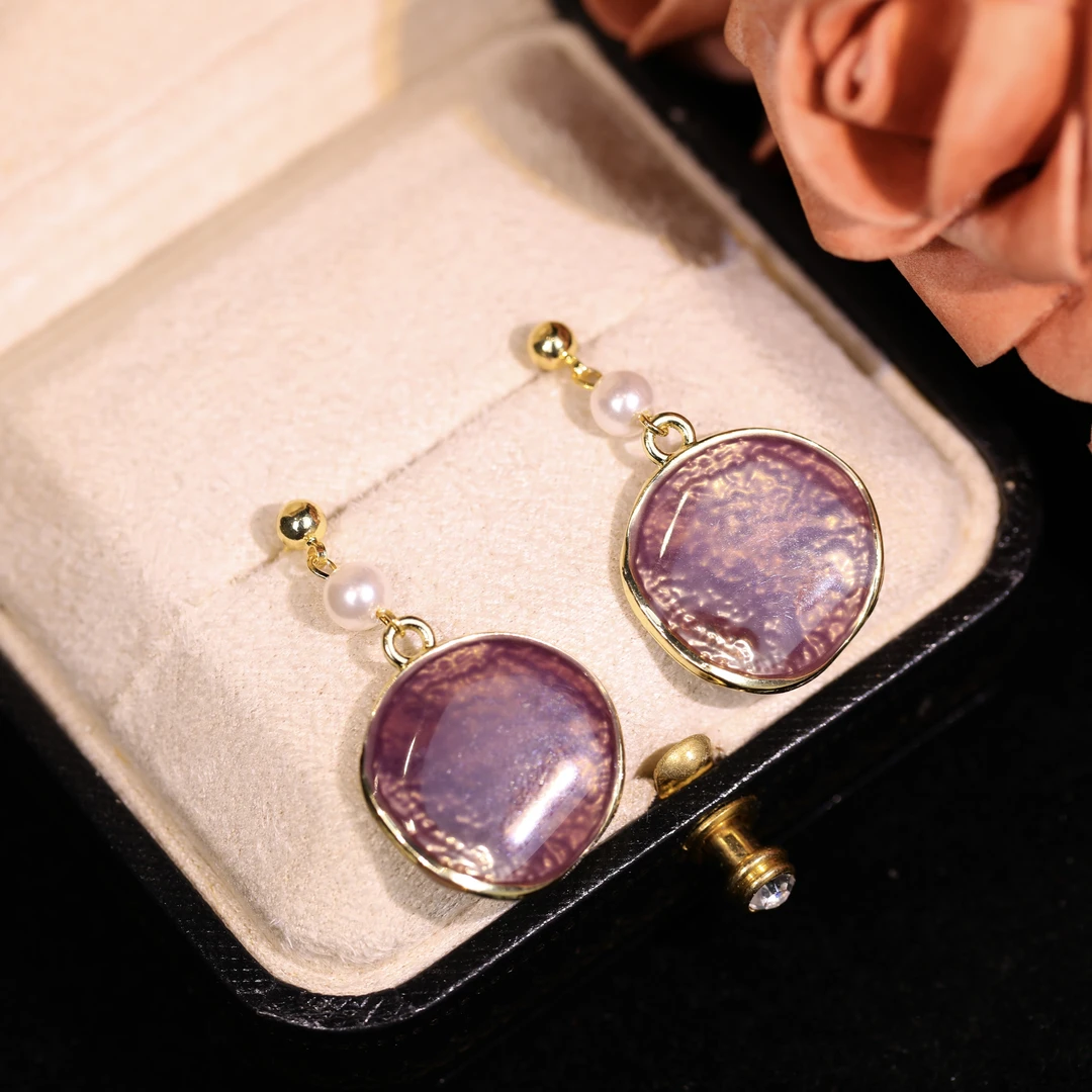 铜合金耳饰 【魄石】轻奢时尚气质百搭高级小众设计感耳饰RH1082