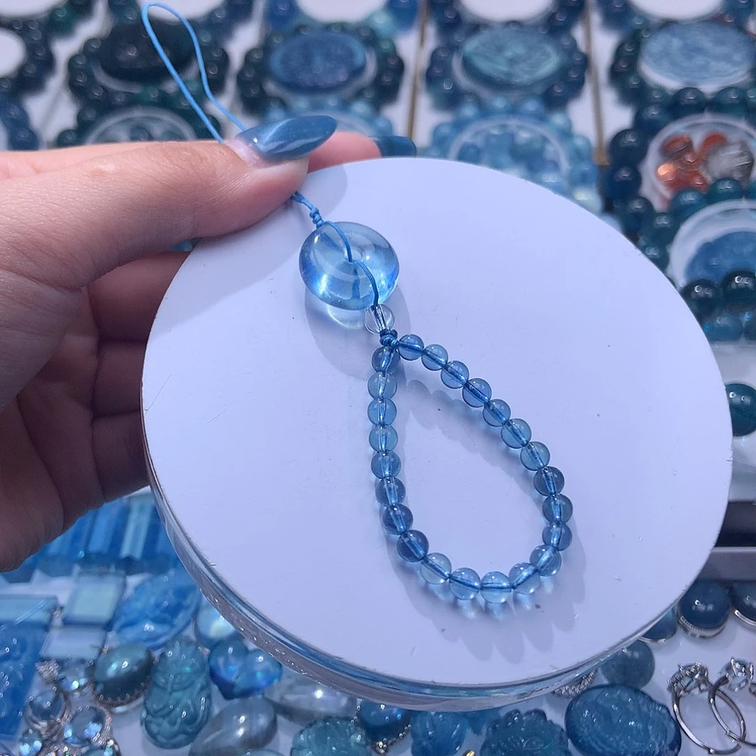 未镶嵌手串海蓝宝石平安扣挂件【300元】要拍3件