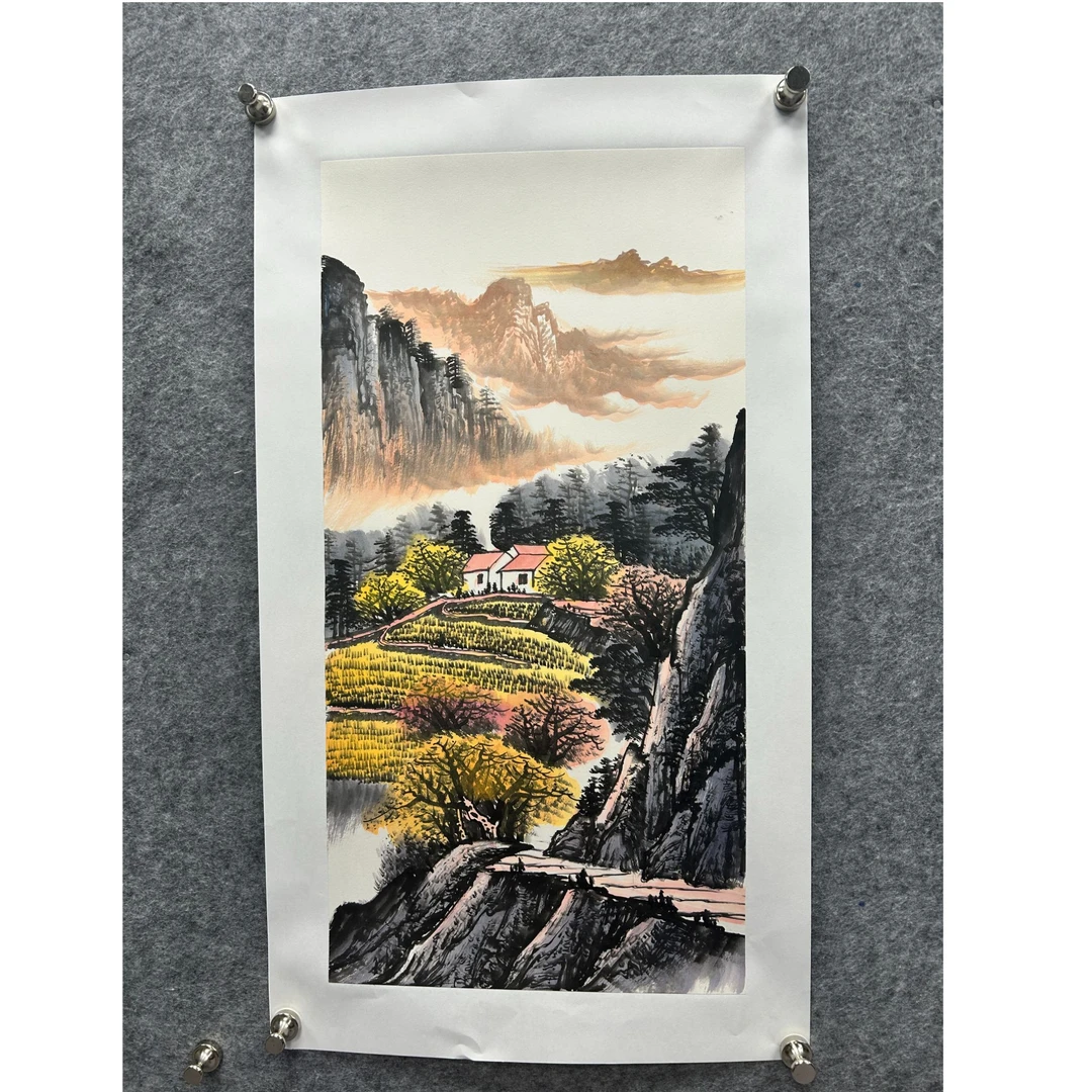 邵强《秋》手绘画作80*45cm