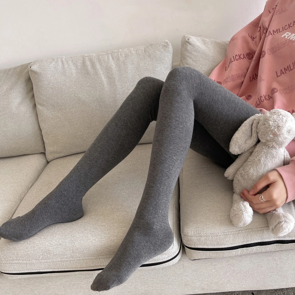 平纹打底裤女160g新款秋冬深灰外穿踩脚袜显瘦打底裤