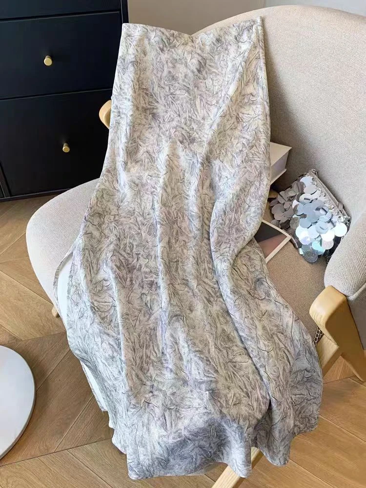 缎面A字裙女新款