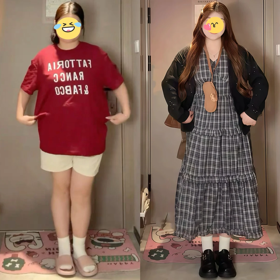 高级感连衣裙开衫套装女秋季大码显瘦早秋梨型身材遮肚藏肉两件套