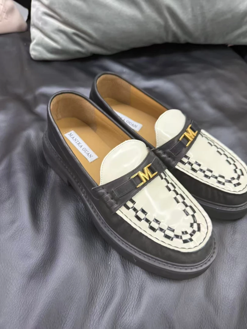 MANIKA GUAN25年春夏新款乐福鞋老钱百搭真皮单鞋MK2018230