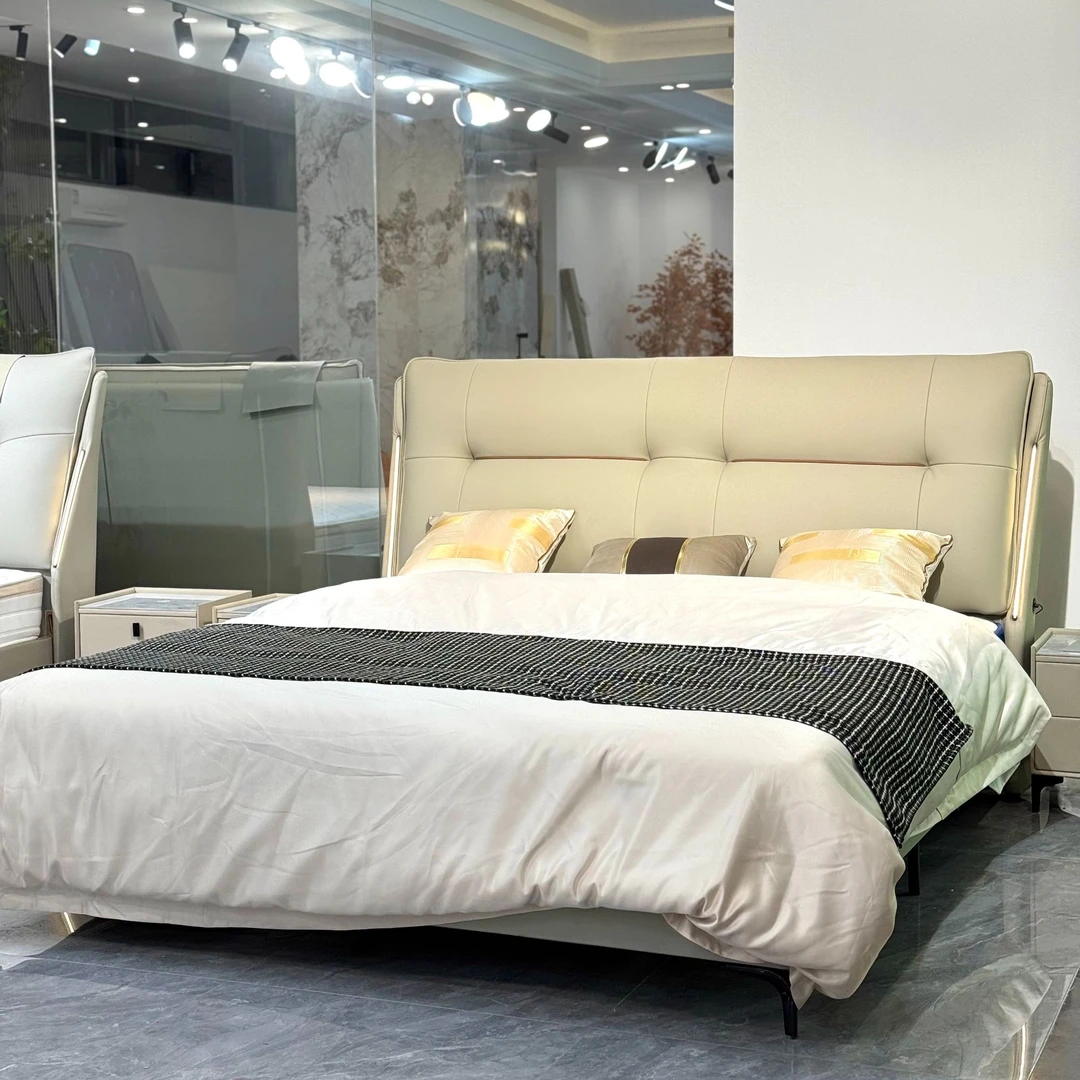 【25款美梦连连】xh北欧简约轻奢主卧大床皮艺床松弛感皮床#808-C