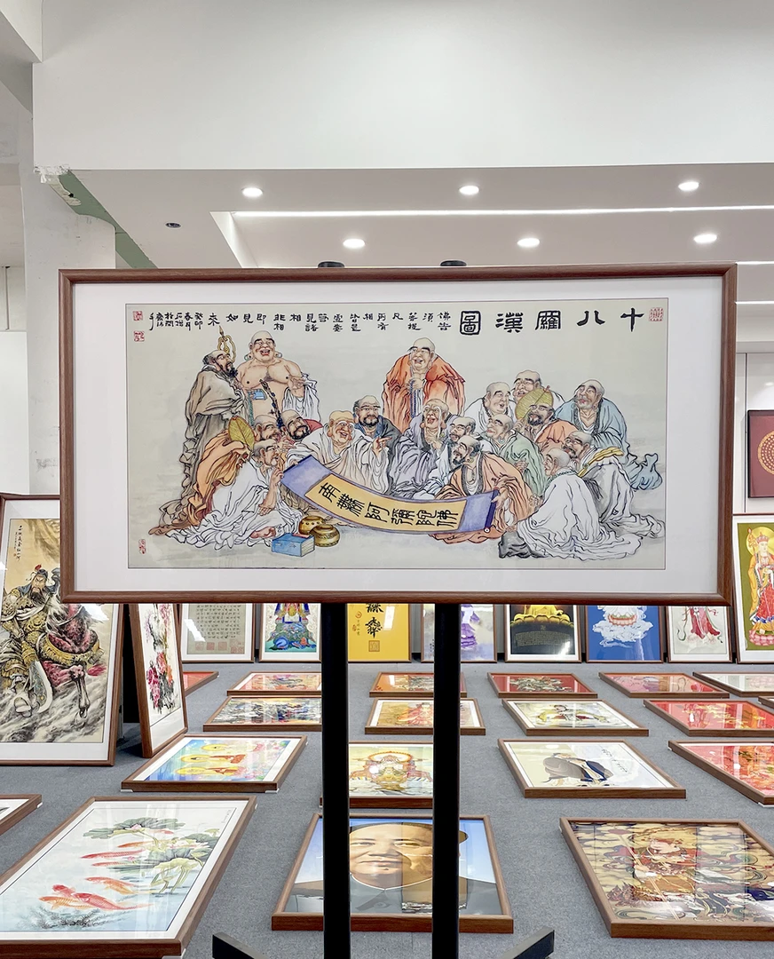 [108十八罗汉]60x120cm中国风家居装饰画办公室玄关客厅装饰画