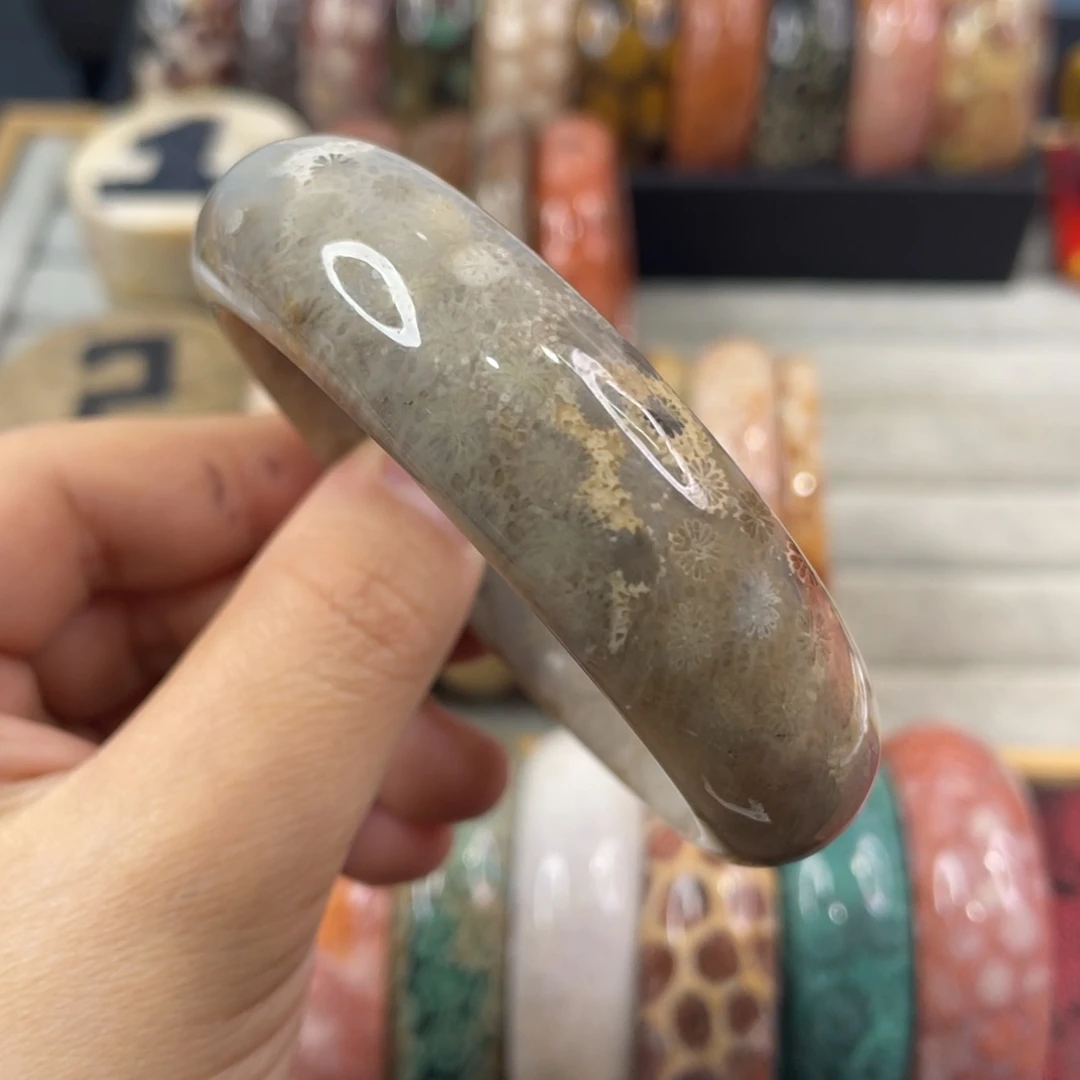 未镶嵌手镯硅化玉