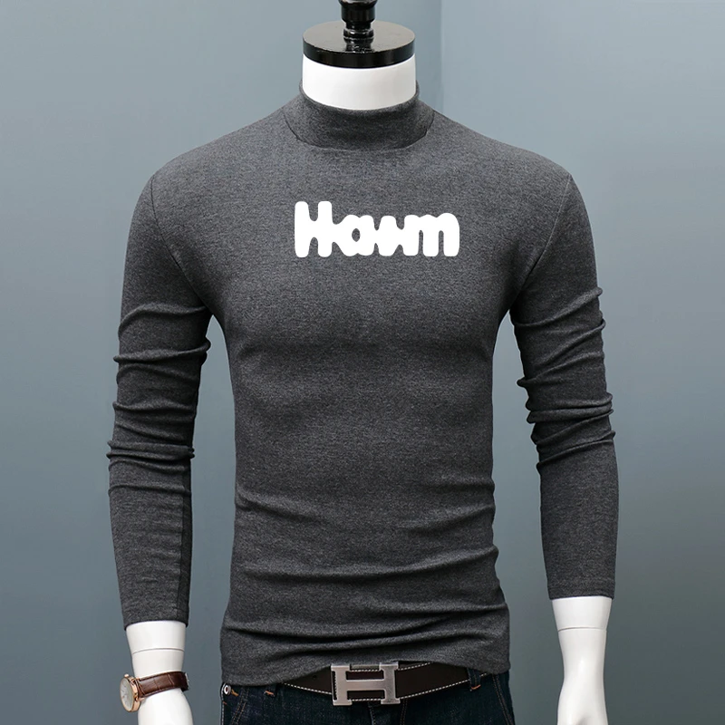 秋冬新品贴身半高领男保暖上衣服打底衫加厚长袖舒适大码弹力T恤