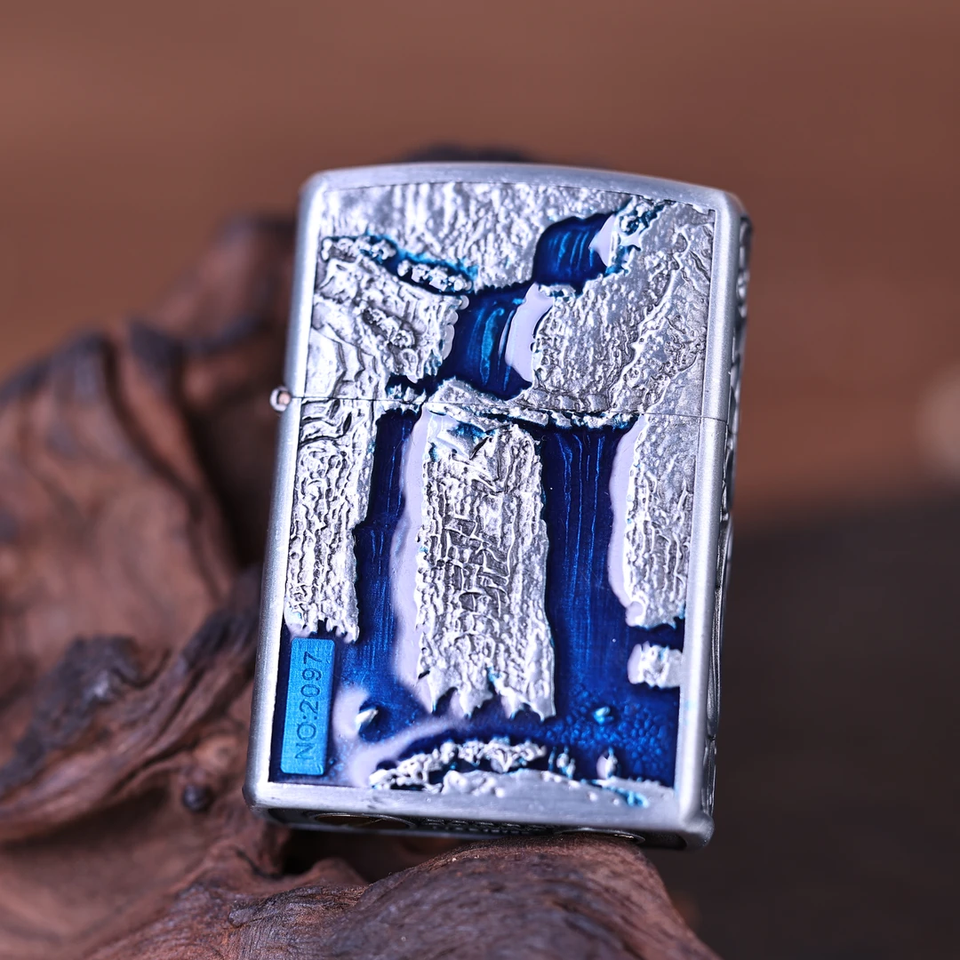 【火机云仓】佐罗本色高山流水煤油打火机防风浮雕（银）