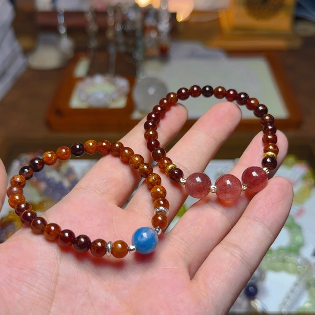 水晶手链合金石榴石手串