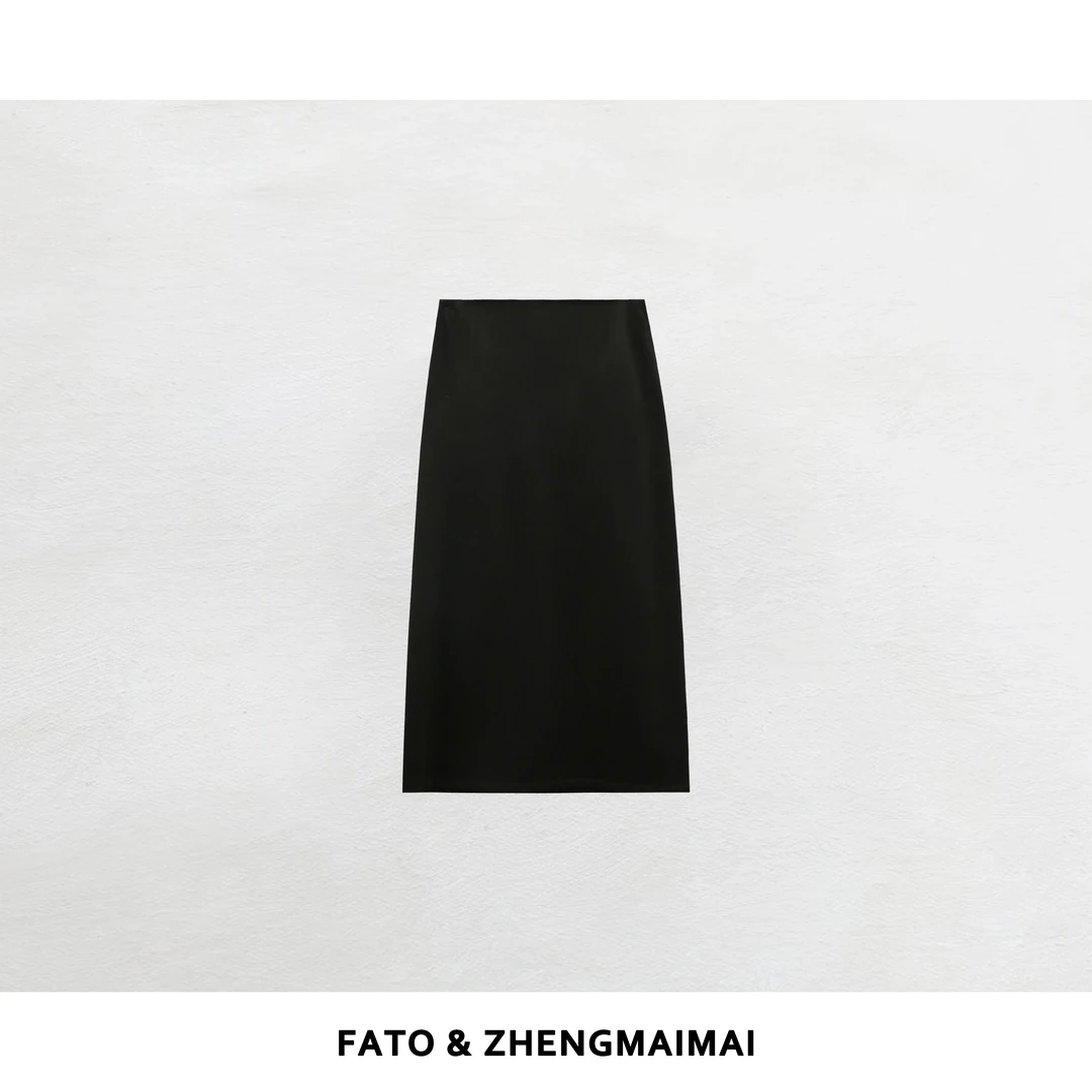 【郑买买】纸片裙 2025新款简约高级显瘦老钱风休闲半裙 YZ50313Q1