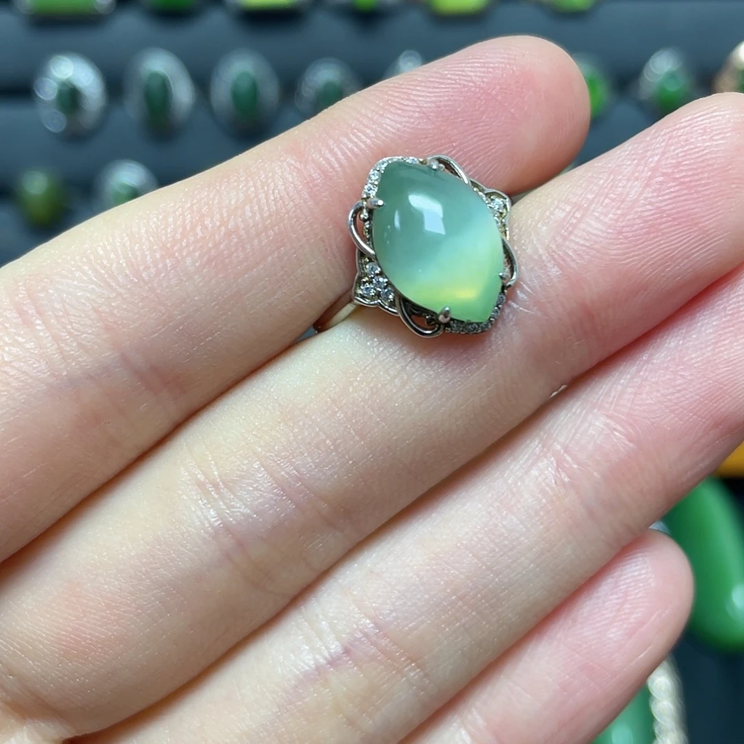 和田玉（碧玉）银S925镶嵌吊坠(不含链)