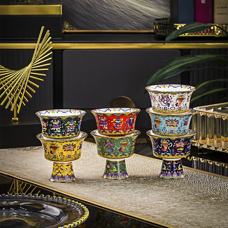 3.8英寸吉祥八宝七色贡碗