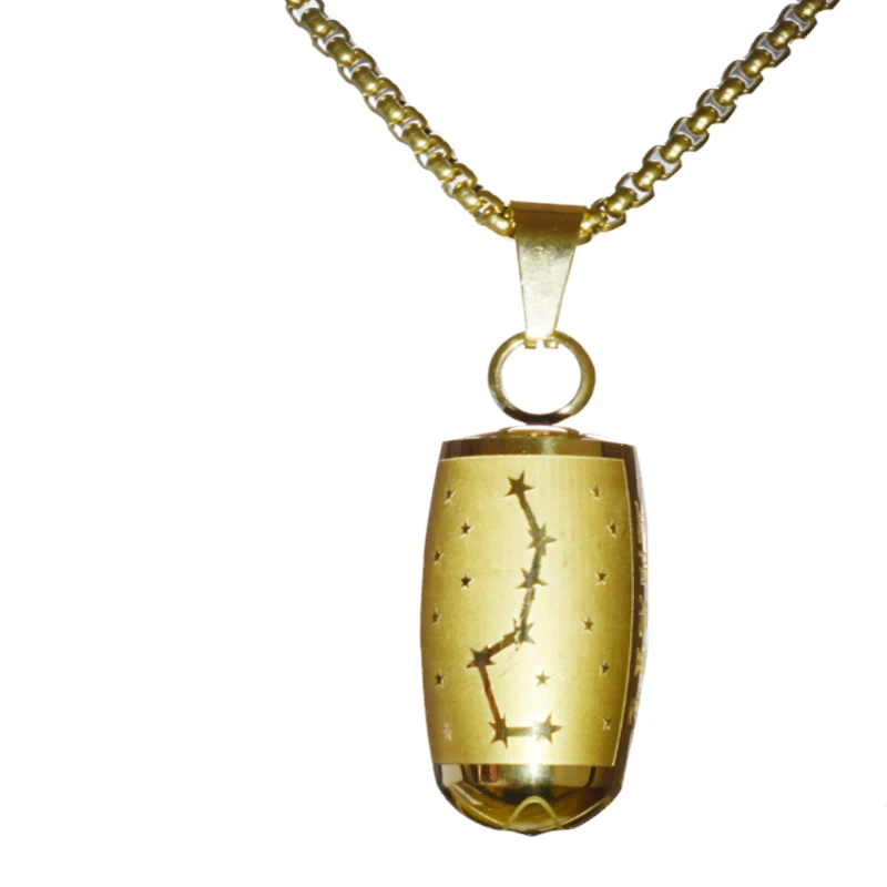 钛钢磁石吊坠 七星锗石项链