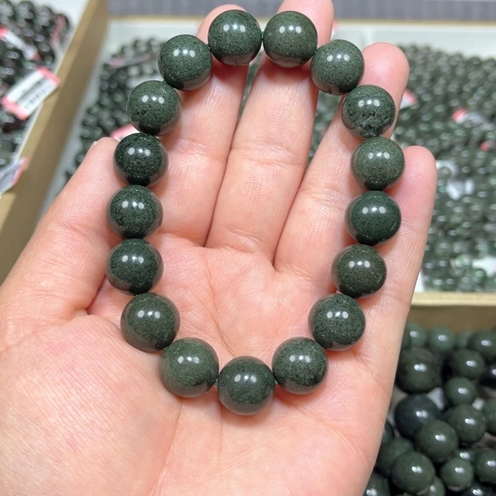 绿幽灵手串未镶嵌水晶殷*