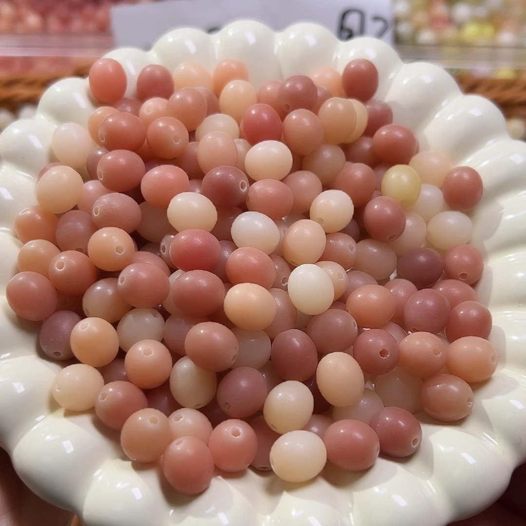 白玉菩提吊坠卡12粉色鹅蛋110颗