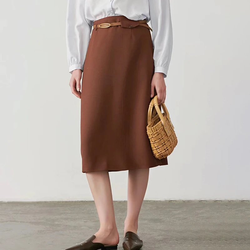 38789【碧K系列】气质开叉显瘦半身裙TC6156