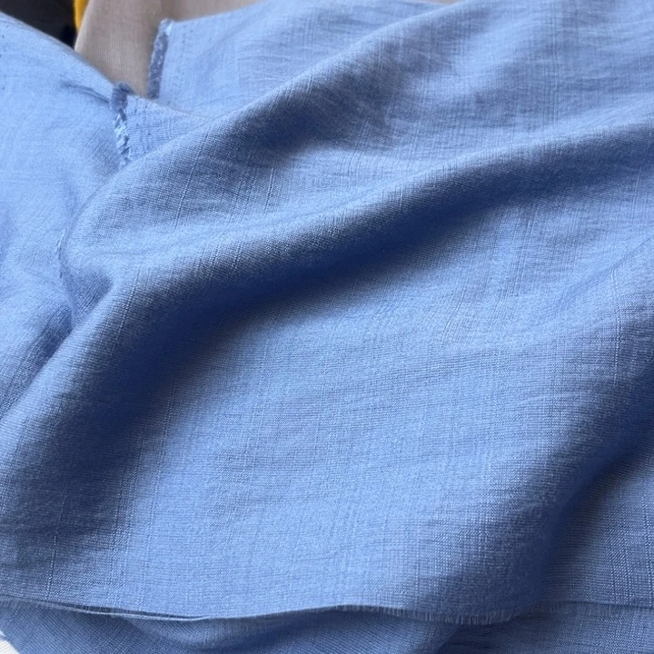 棉混纺蓝色麻棉2米