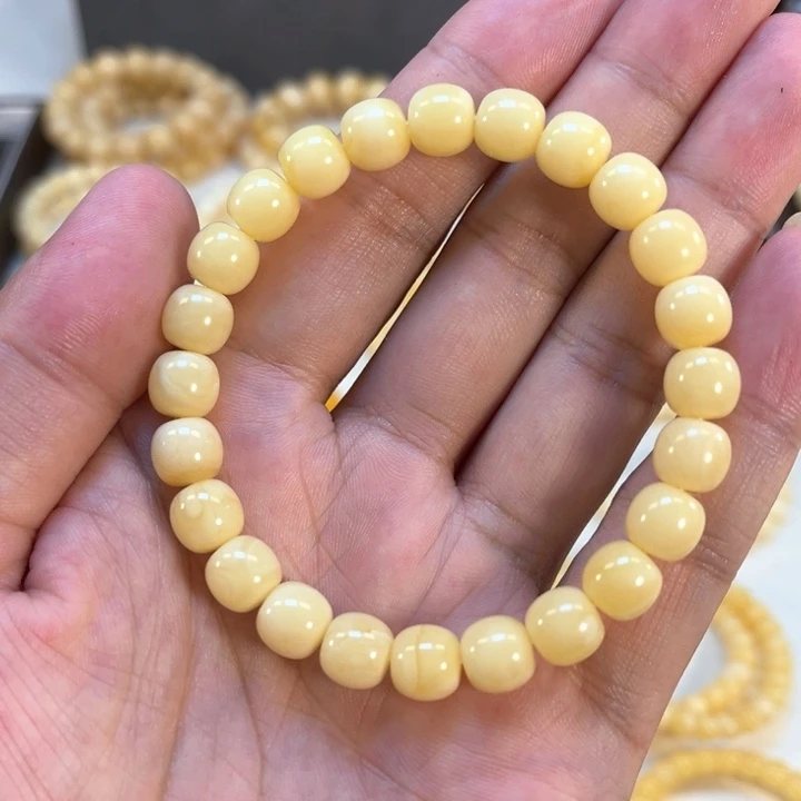 阿***健未镶嵌蜜蜡手串纯天然俄料奶白高桩老型