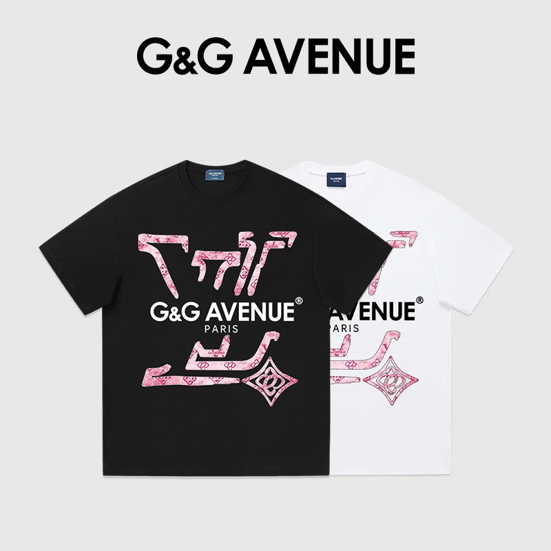 法国G&G AVENUE轻奢潮牌夏季新款印花短袖T恤男女同款-GT2511023