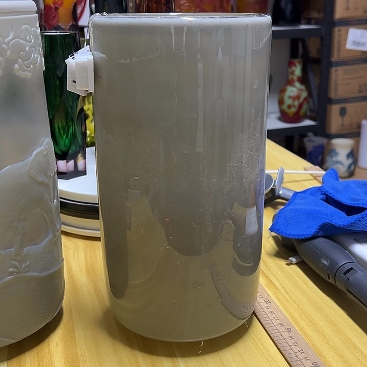 云**尘灰色花瓶花器高28口13