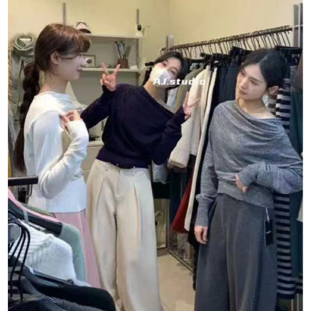 AJ福秒（1aj8151#） 斜肩穿！软乎乎针织衫 12-22