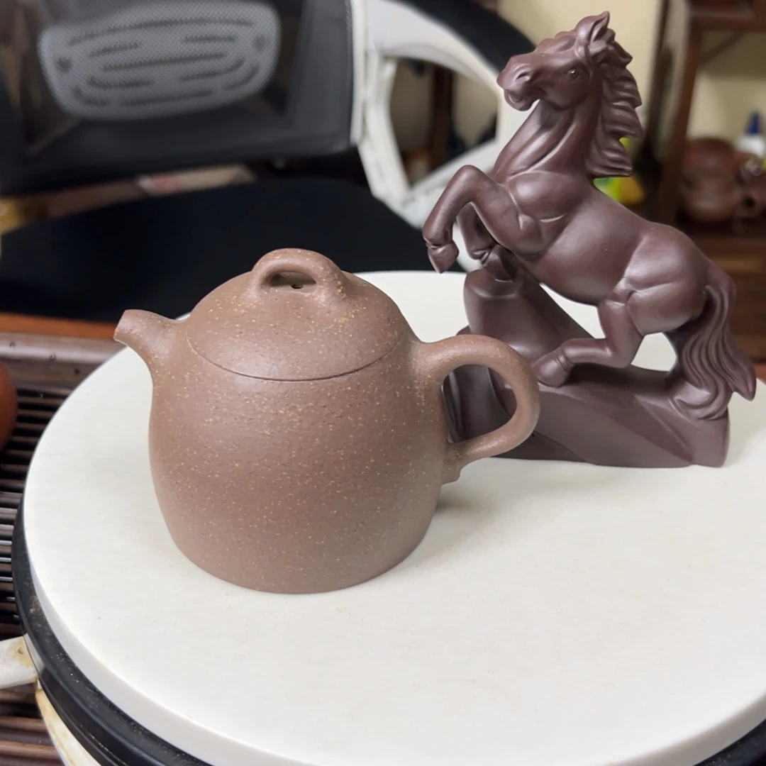 蚕***儿紫砂茶壶五彩段泥秦权170