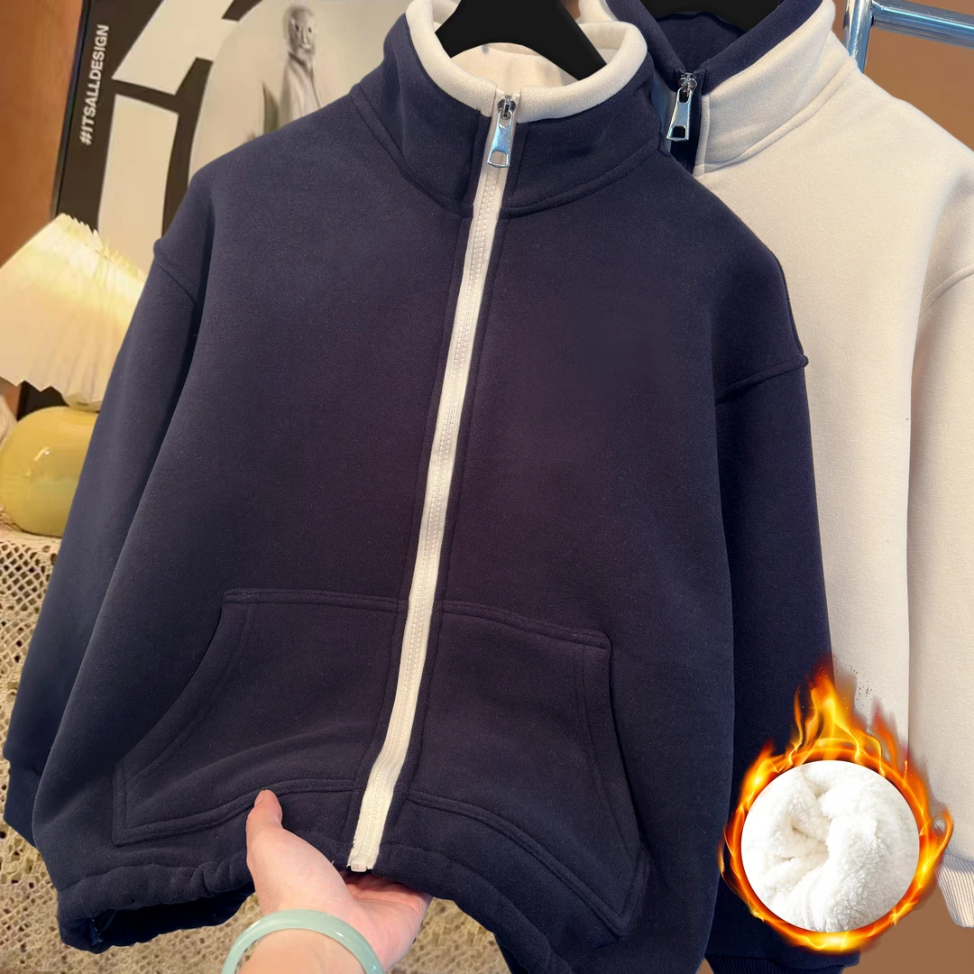 糯米绒外套秋冬季加绒加厚羊羔毛绒棉服校服神器内搭2025新款厚