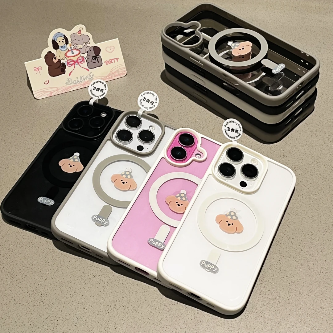 飞虎胜帽子小狗头像适用苹果16Promax中性手机壳15/14/1312磁吸壳