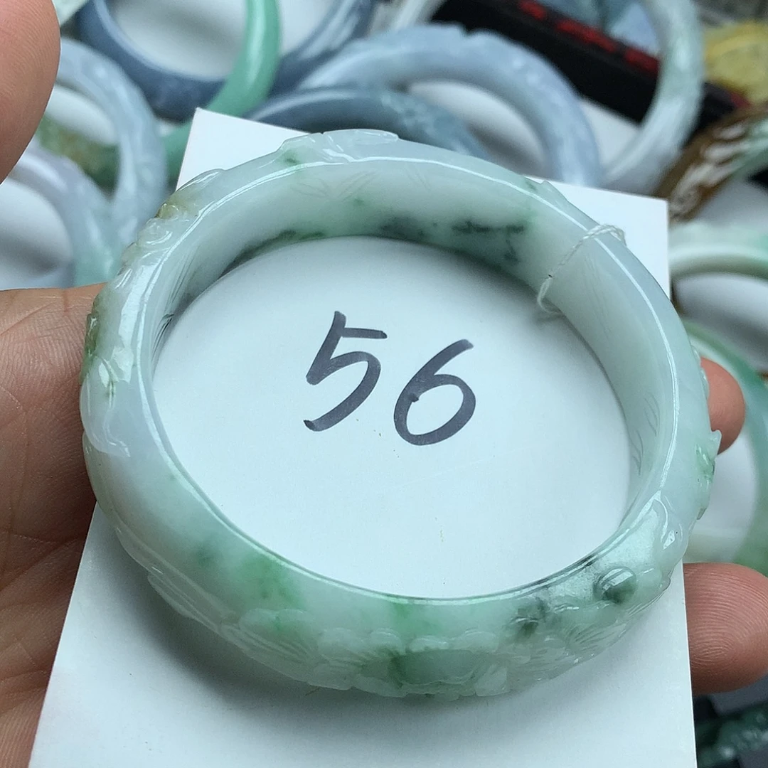 翡翠未镶嵌手镯天然翡翠56.6