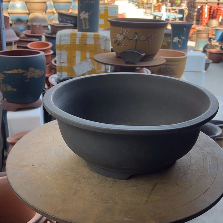 紫砂33紫圆碗 口径31×13