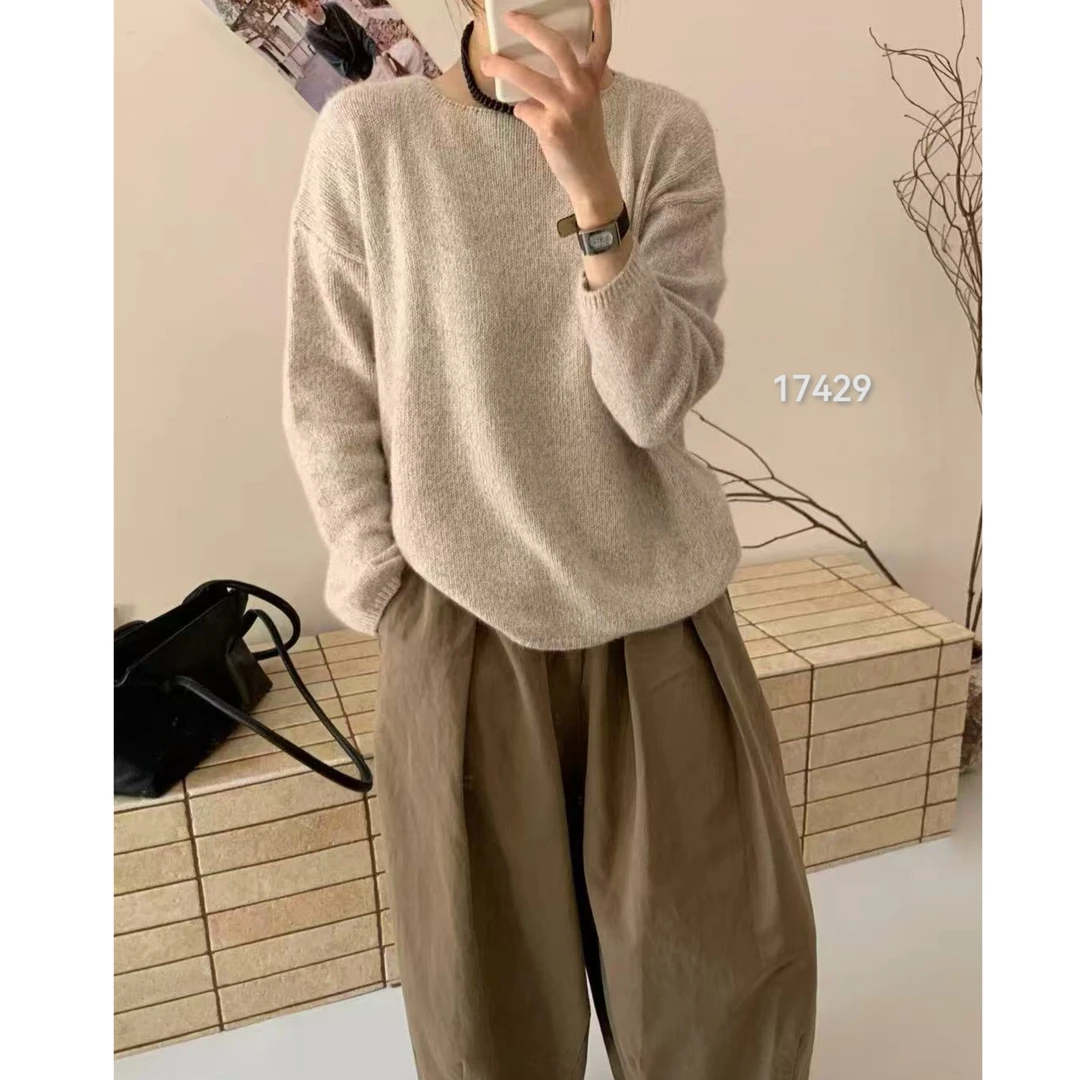 17429 WANGDAN（部无水洗唛介意慎拍)净版一字领长袖针织衫